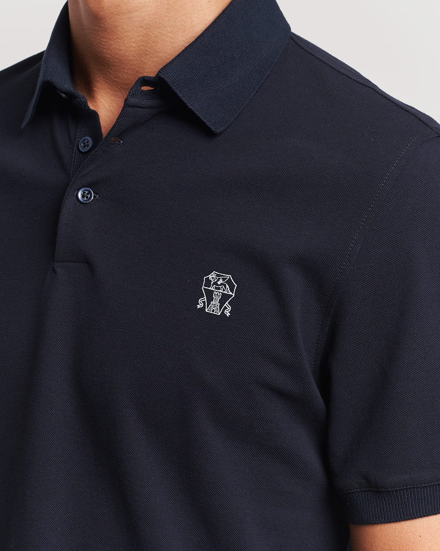 Herr | Pikéer | Brunello Cucinelli | Short Sleeve Logo Polo Navy