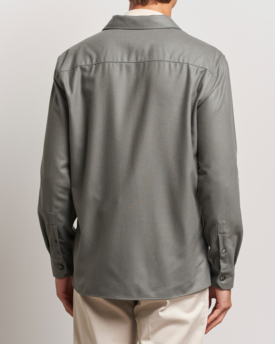 Herr | Skjortor | Brunello Cucinelli | Double Pocket Overshirt Olive