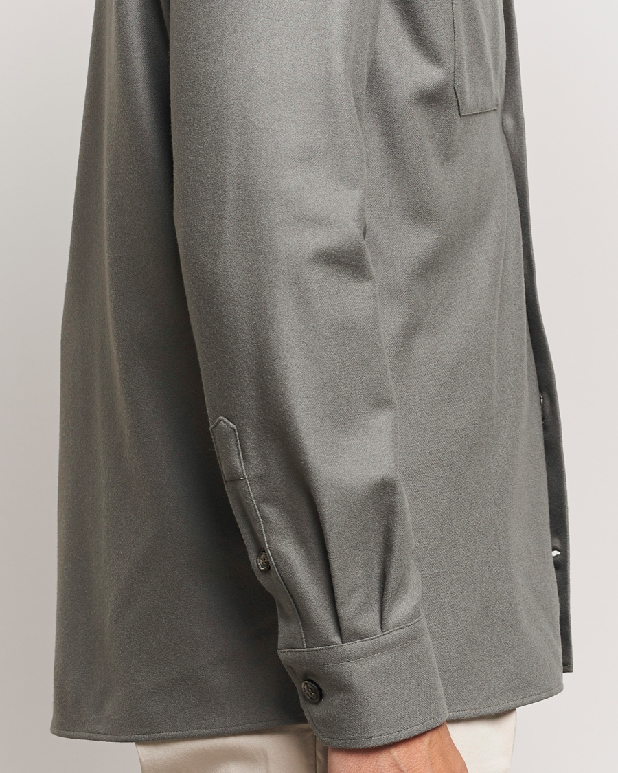 Herr | Skjortor | Brunello Cucinelli | Double Pocket Overshirt Olive