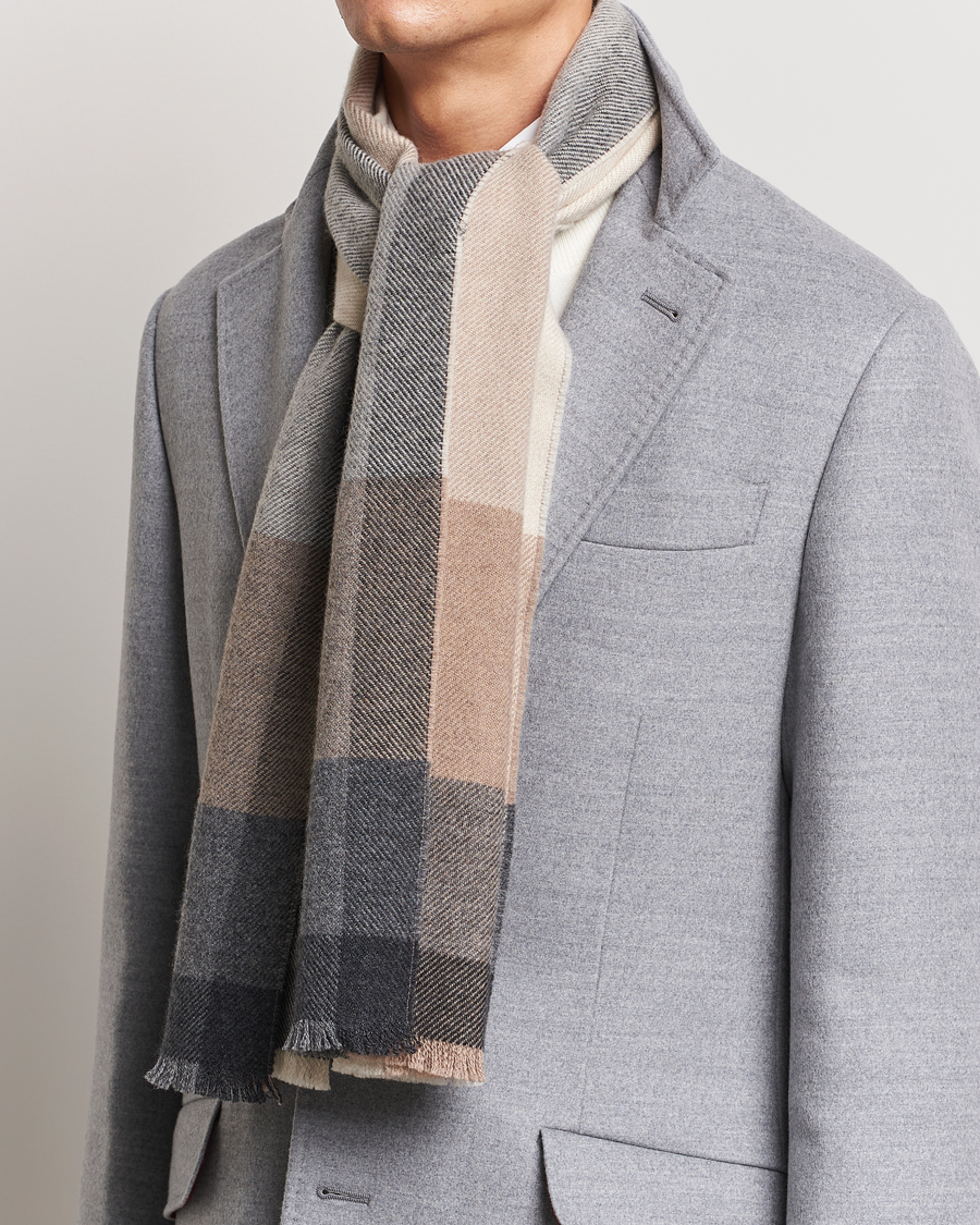 Herr | Brunello Cucinelli Wool/Cashmere Scarf Grey/Beige | Brunello Cucinelli | Wool/Cashmere Scarf Grey/Beige