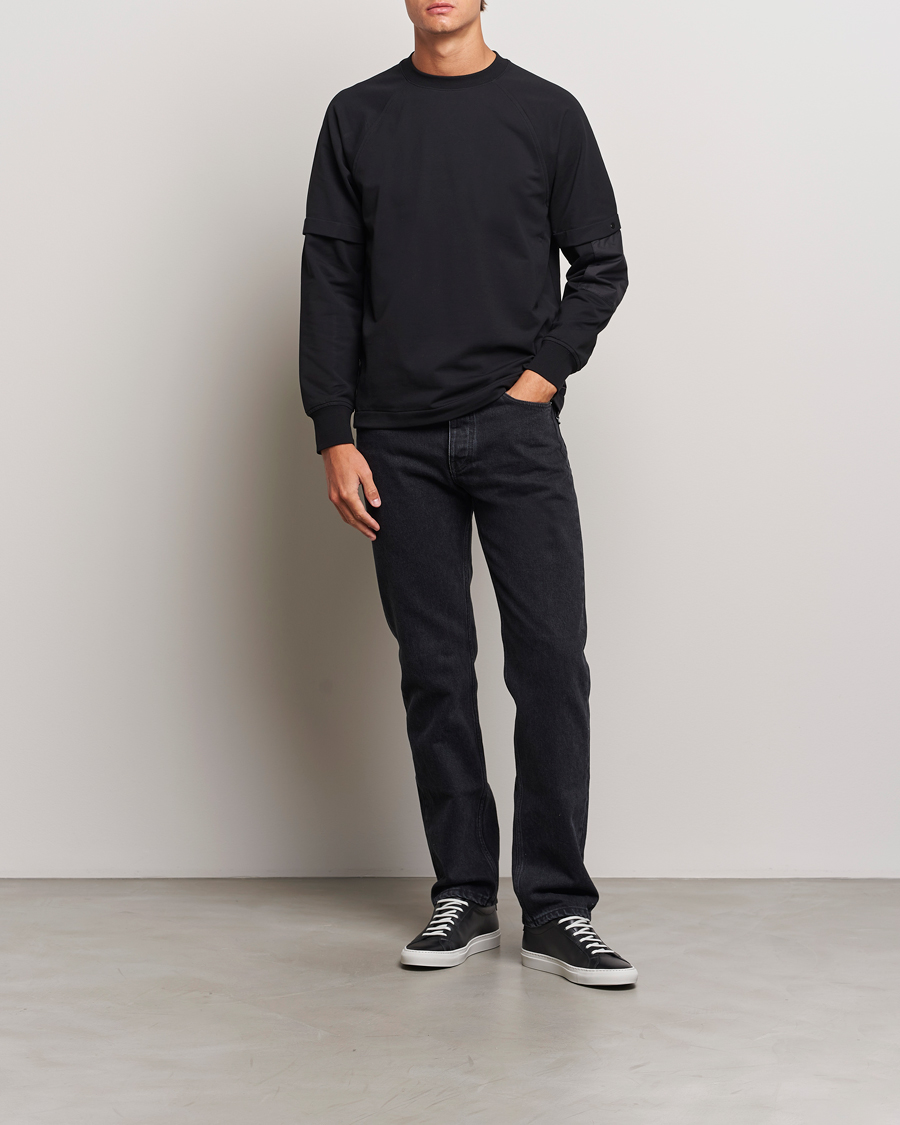 Herr | Tröjor | C.P. Company | Metropolis Fleece Cotton Pertex Crew Neck Black