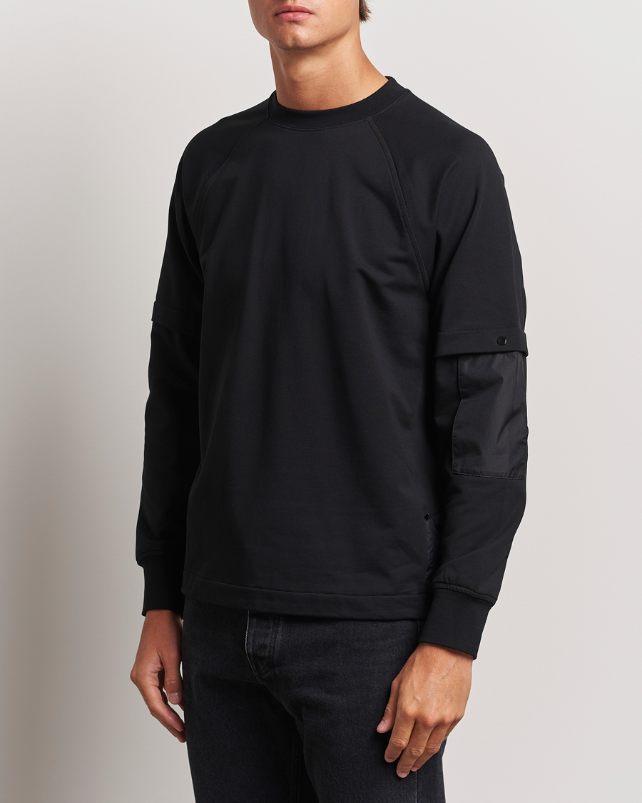 Herr | Tröjor | C.P. Company | Metropolis Fleece Cotton Pertex Crew Neck Black