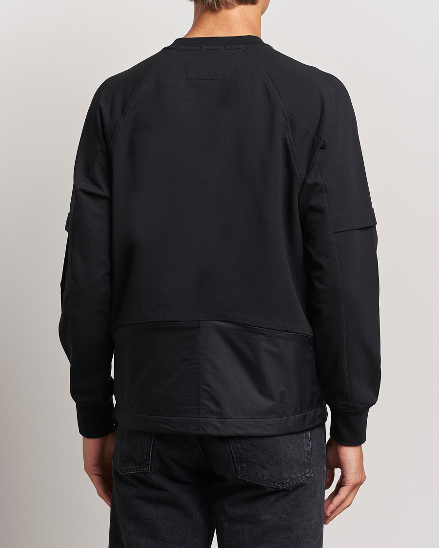 Herr | Tröjor | C.P. Company | Metropolis Fleece Cotton Pertex Crew Neck Black
