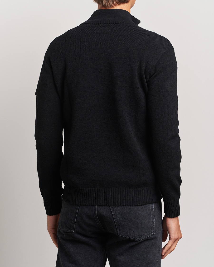 Herr | Tröjor | C.P. Company | Metropolis Knitted Wool Half Zip Black