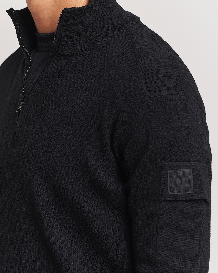 Herr | Tröjor | C.P. Company | Metropolis Knitted Wool Half Zip Black