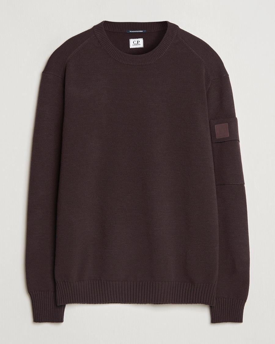 Herr | Tröjor | C.P. Company | Metropolis Knitted Crew Neck Brown
