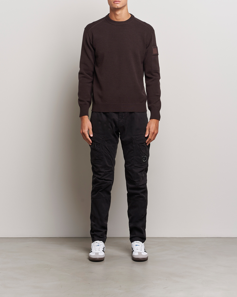 Herr | Tröjor | C.P. Company | Metropolis Knitted Crew Neck Brown