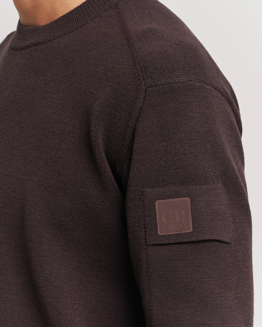 Herr | Tröjor | C.P. Company | Metropolis Knitted Crew Neck Brown