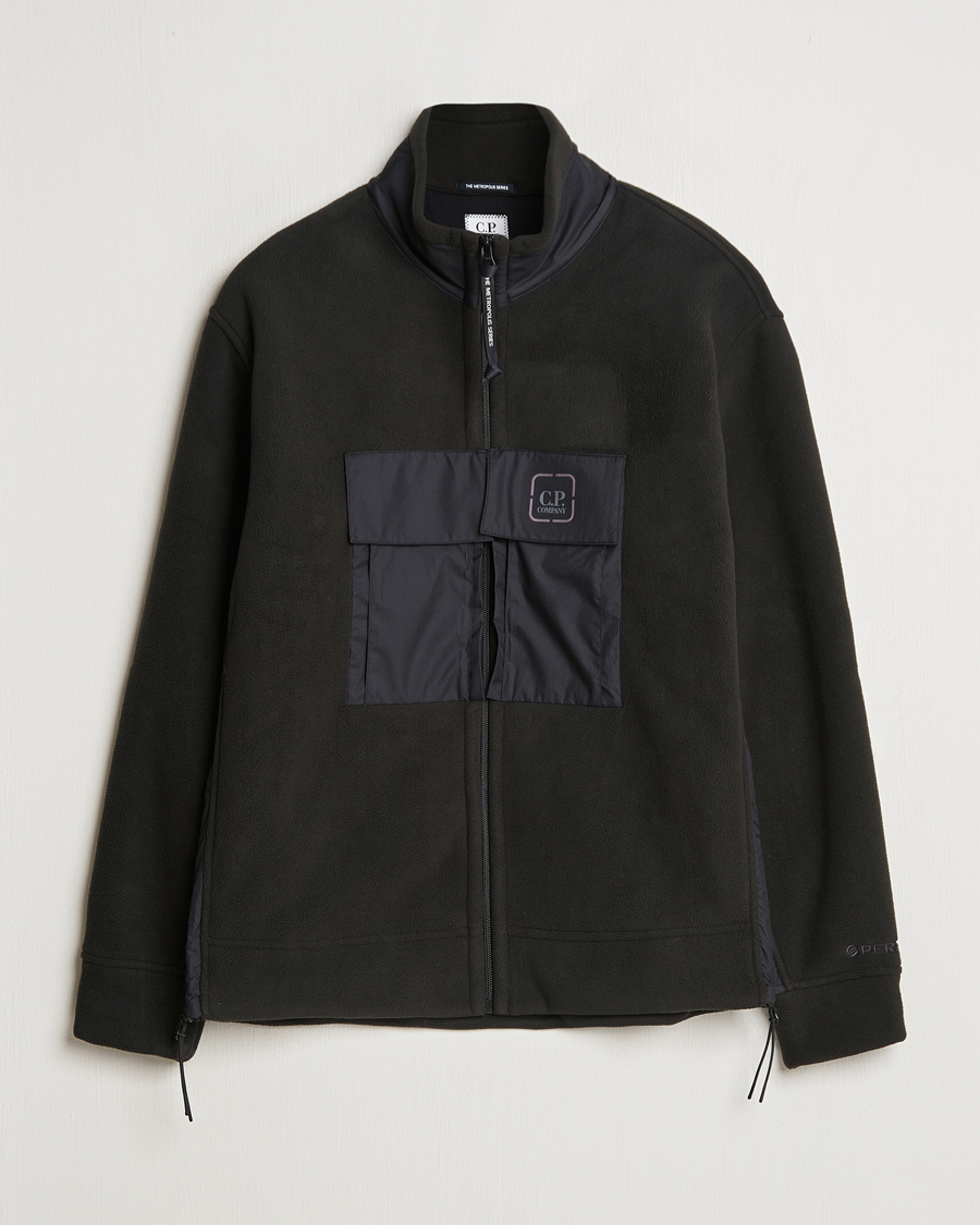 Herr | Tröjor | C.P. Company | Metropolis Polar Fleece Pertex Zip Black
