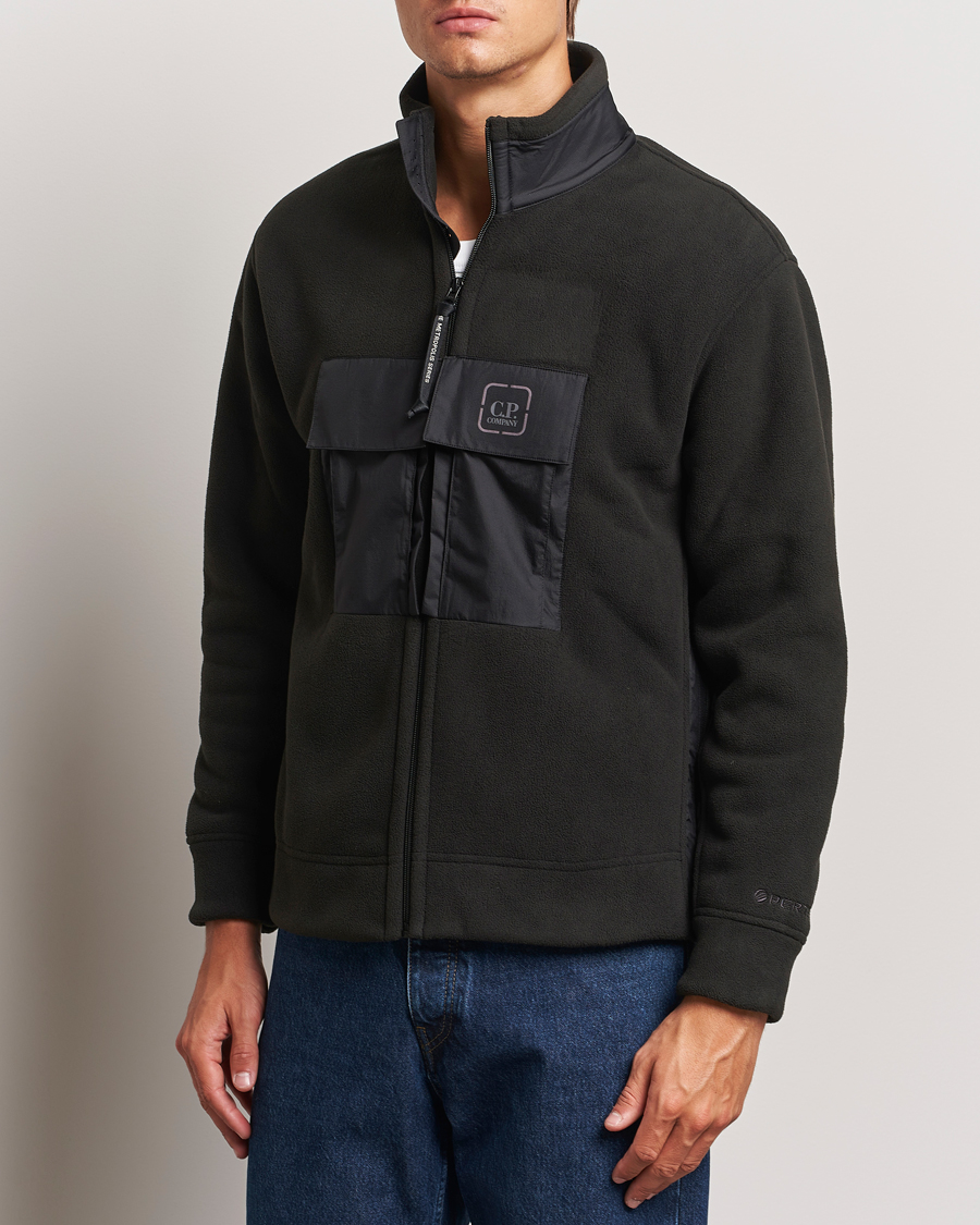 Herr | Tröjor | C.P. Company | Metropolis Polar Fleece Pertex Zip Black