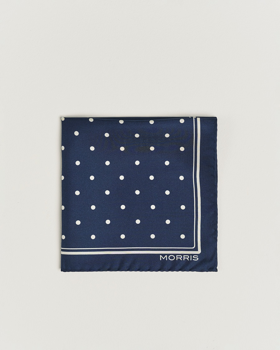 Herr | Näsdukar | Morris | Dot Pocket Square Navy