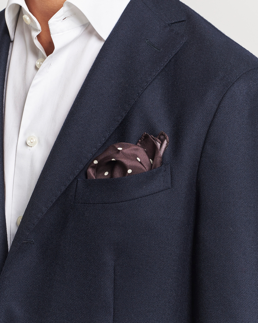 Herr | Näsdukar | Morris | Dot Pocket Square Brown