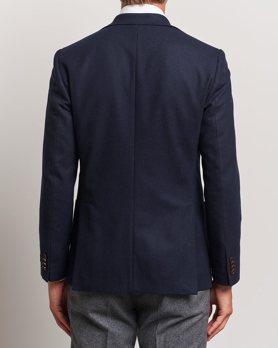 Herr | Kavajer | Morris | Flannel Wool Blazer Navy