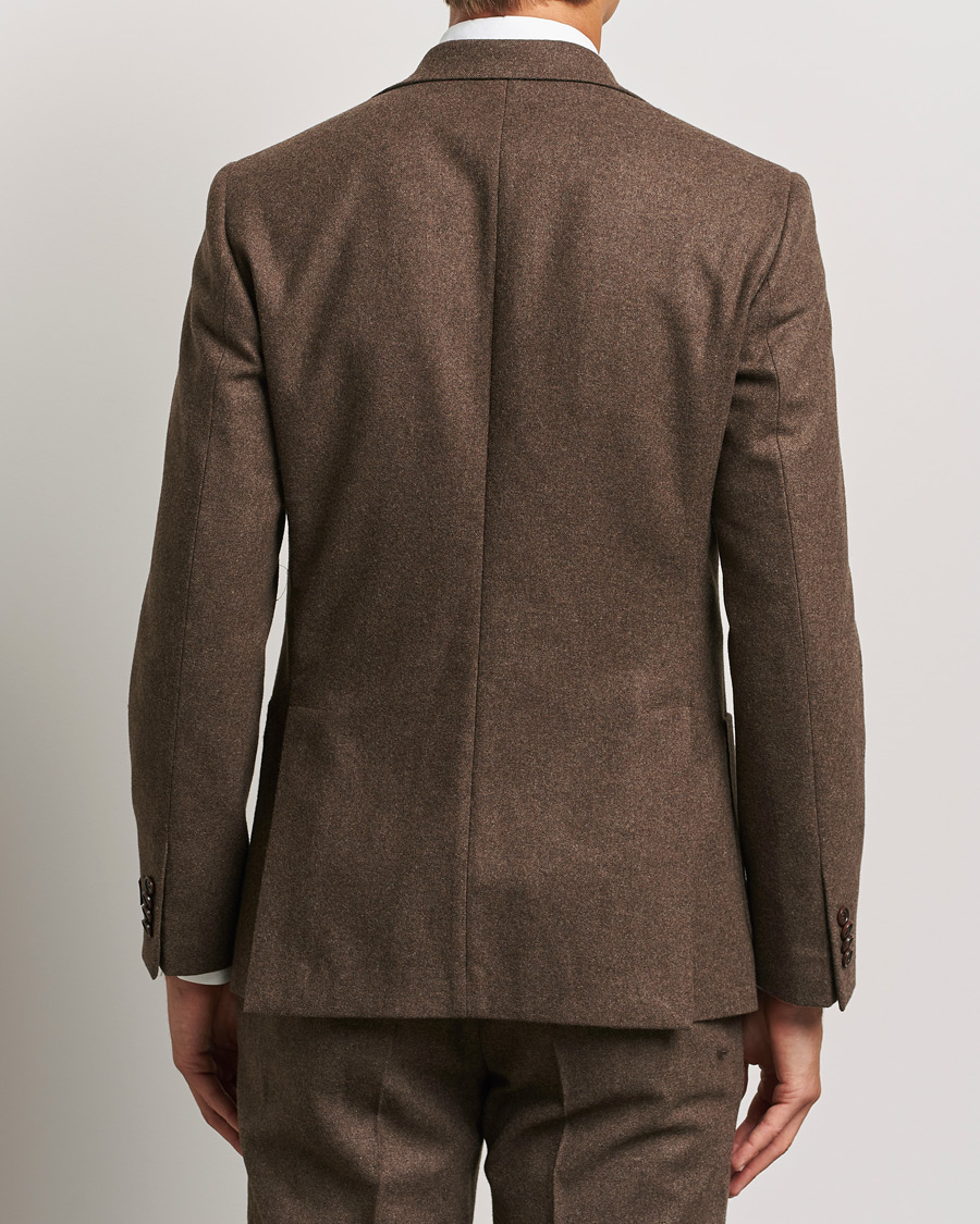 Herr | Kavajer | Morris | Flannel Wool Blazer Brown