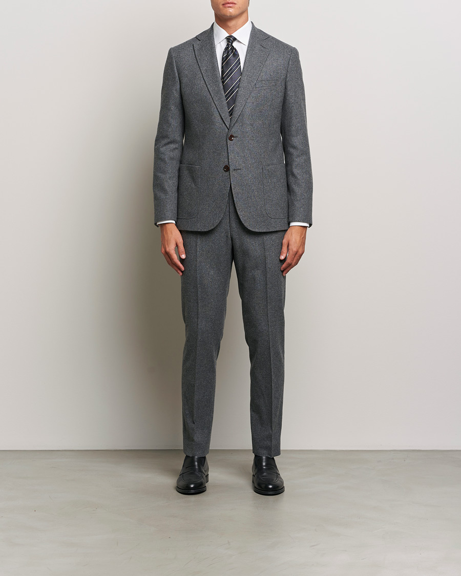 Herr | Kavajer | Morris | Flannel Wool Blazer Grey