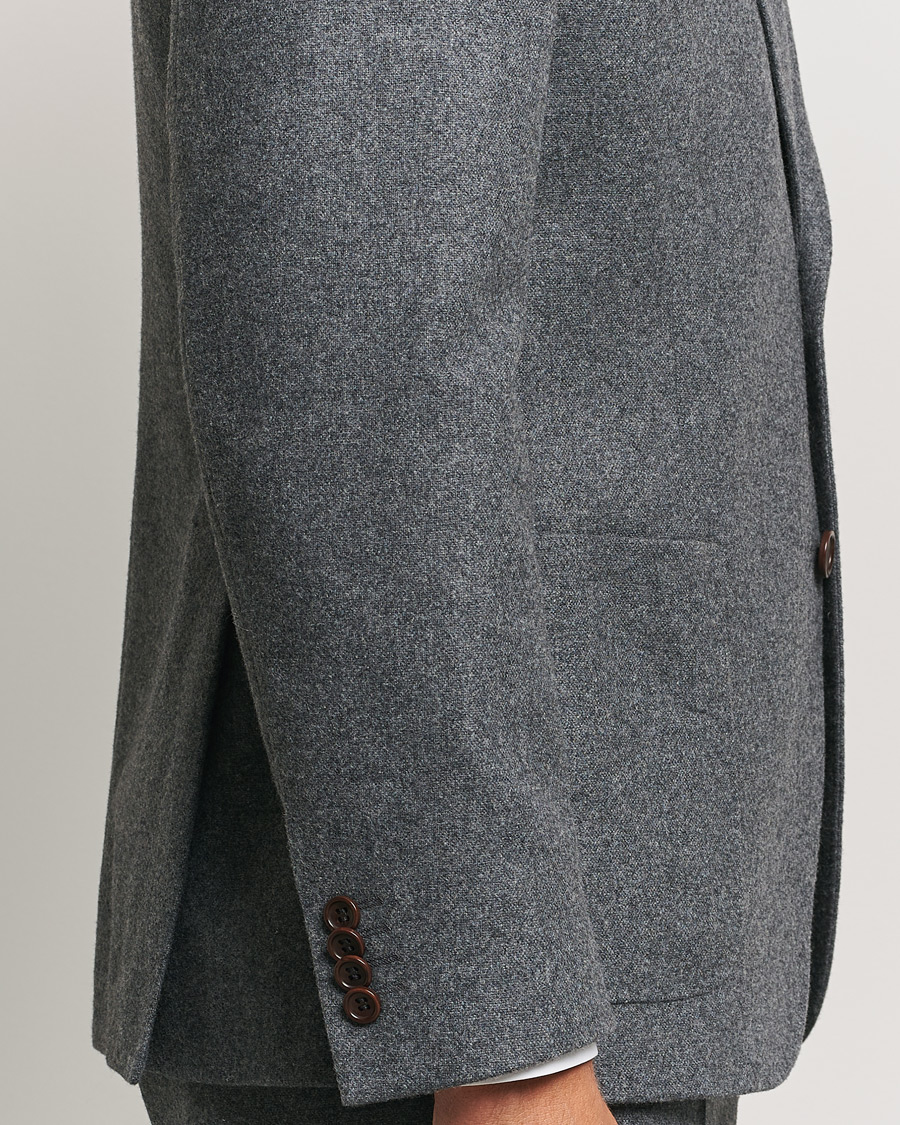 Herr | Kavajer | Morris | Flannel Wool Blazer Grey