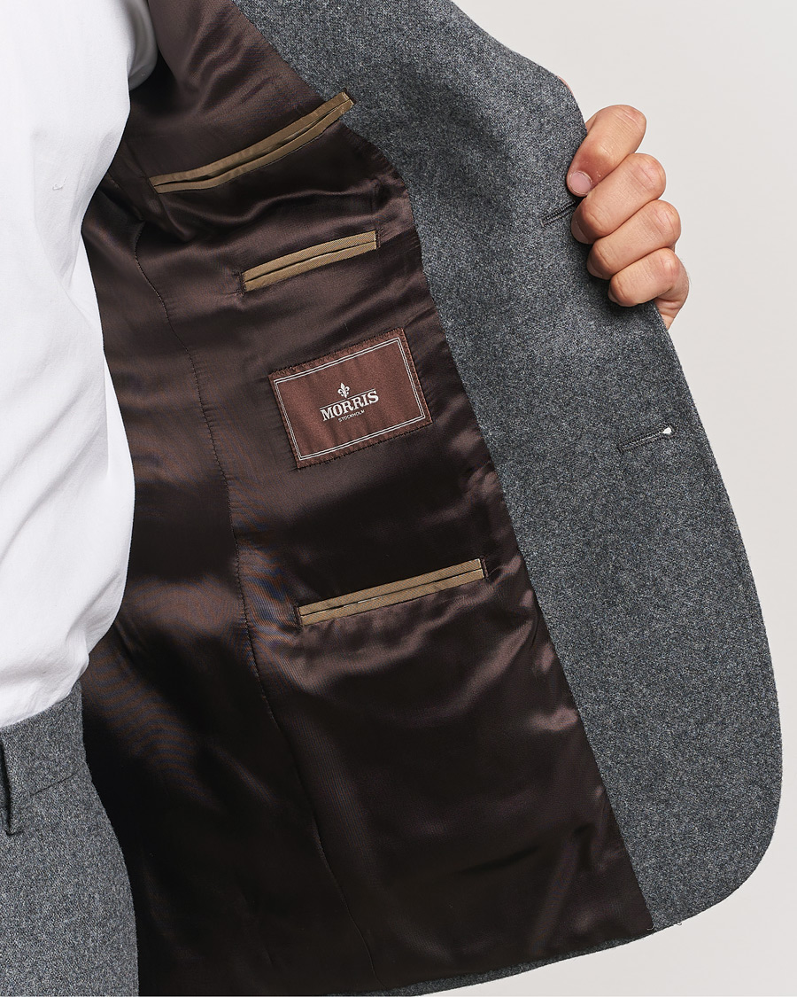 Herr | Kavajer | Morris | Flannel Wool Blazer Grey