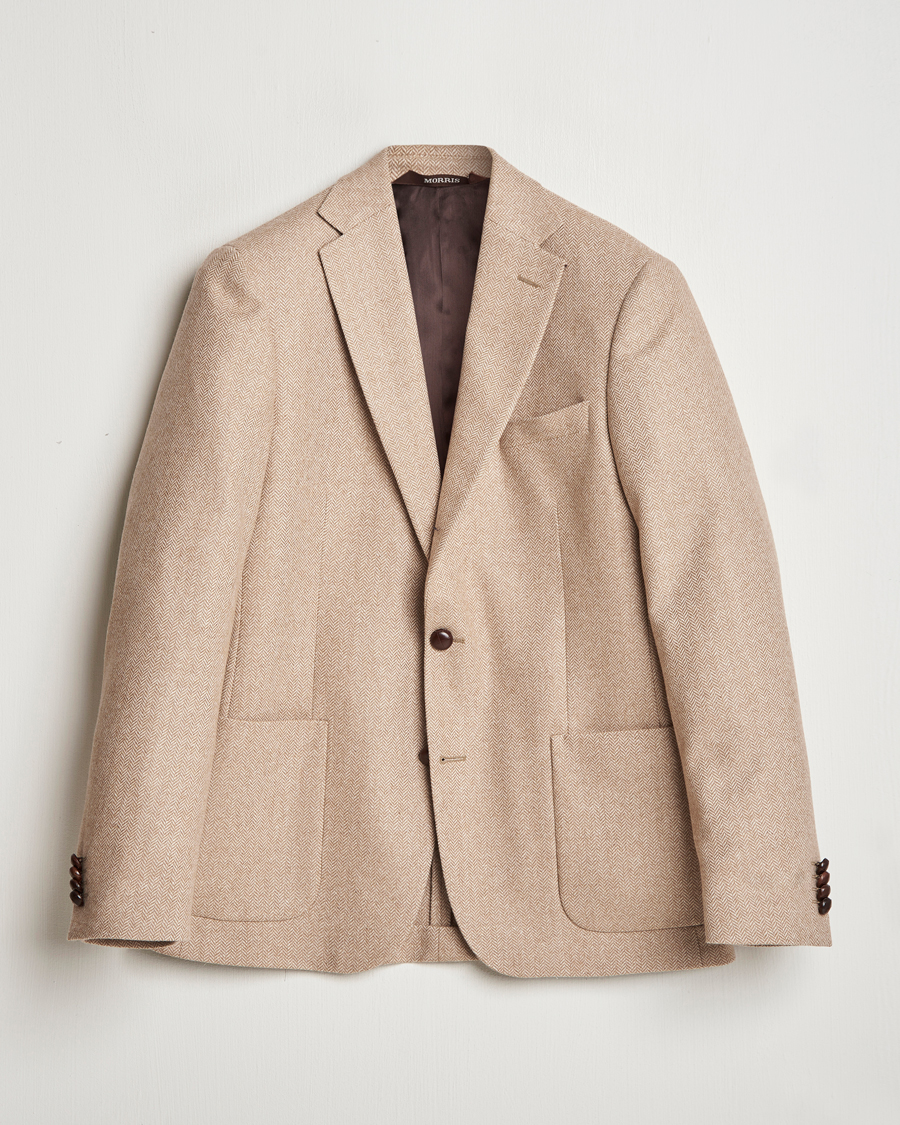 Herr | Kavajer | Morris | Tweed Herringbone Blazer Brown