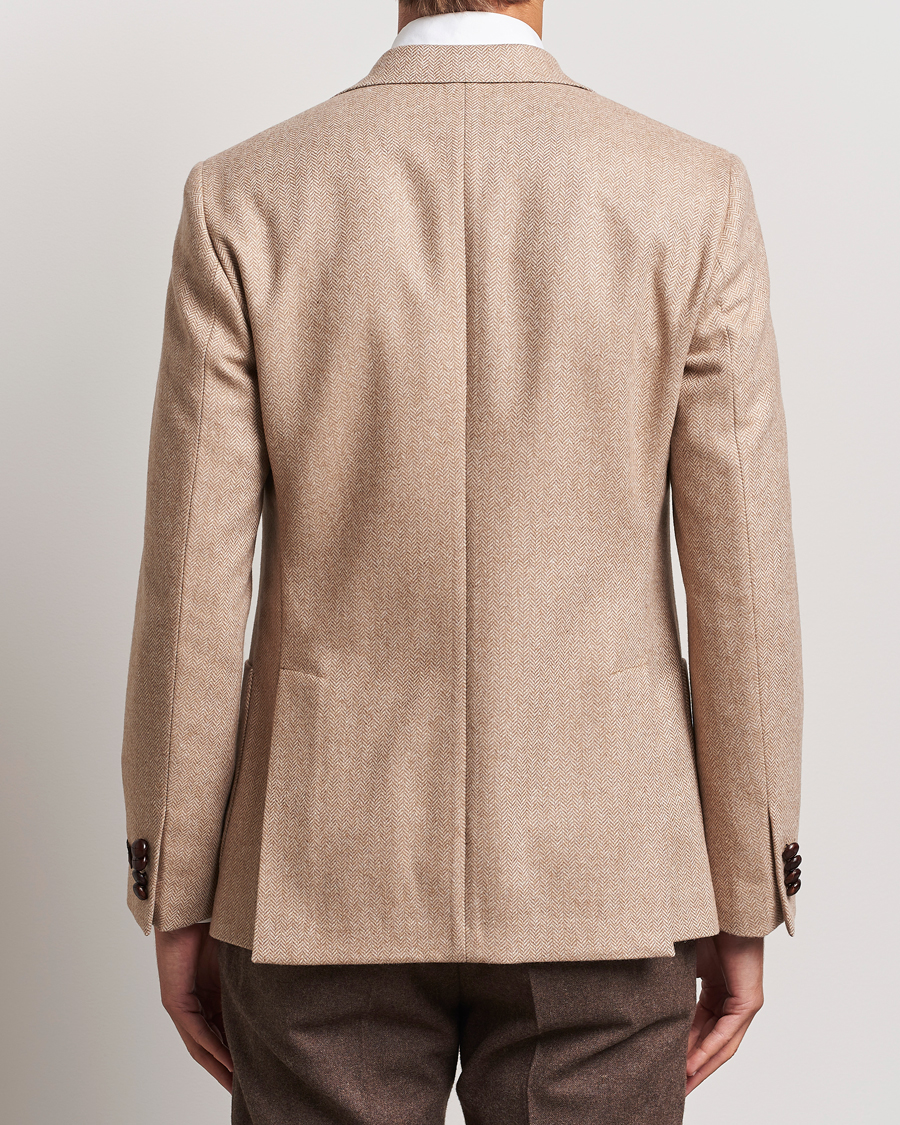 Herr | Kavajer | Morris | Tweed Herringbone Blazer Brown