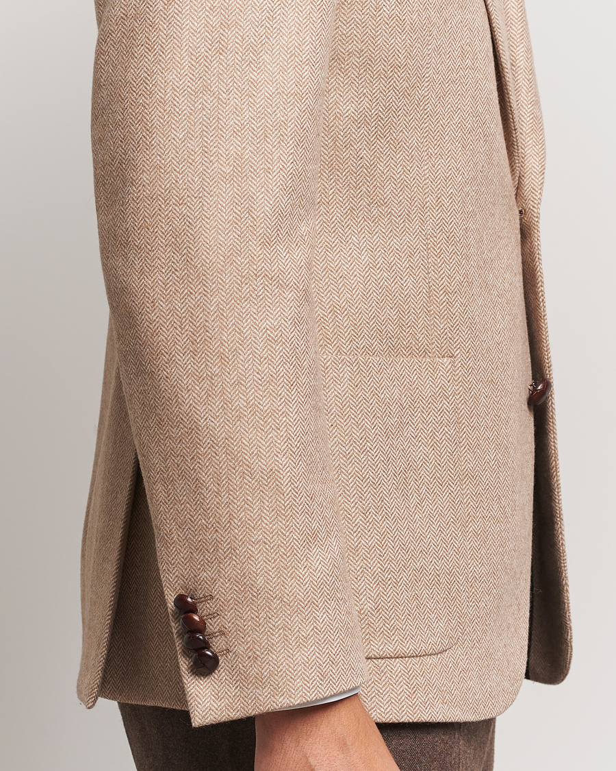Herr | Kavajer | Morris | Tweed Herringbone Blazer Brown