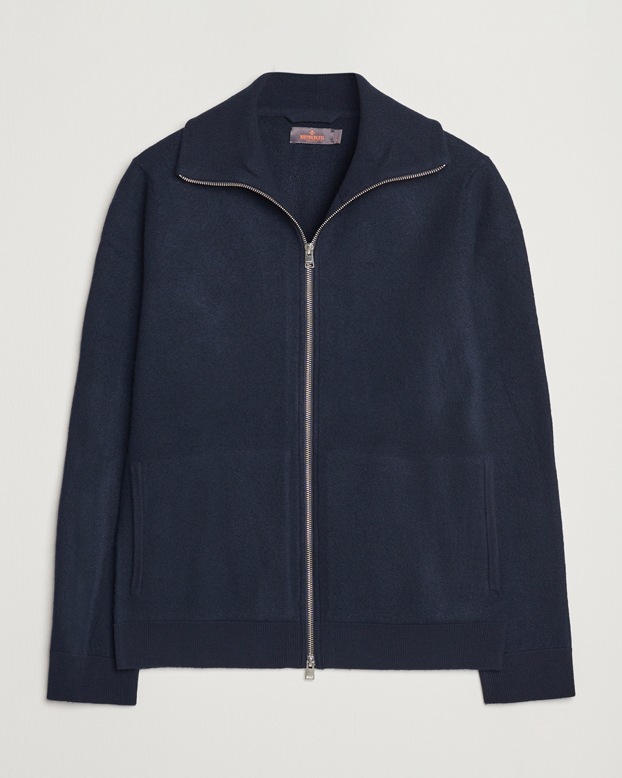 Herr | Tröjor | Morris | York Knitted Zip Jacket Navy
