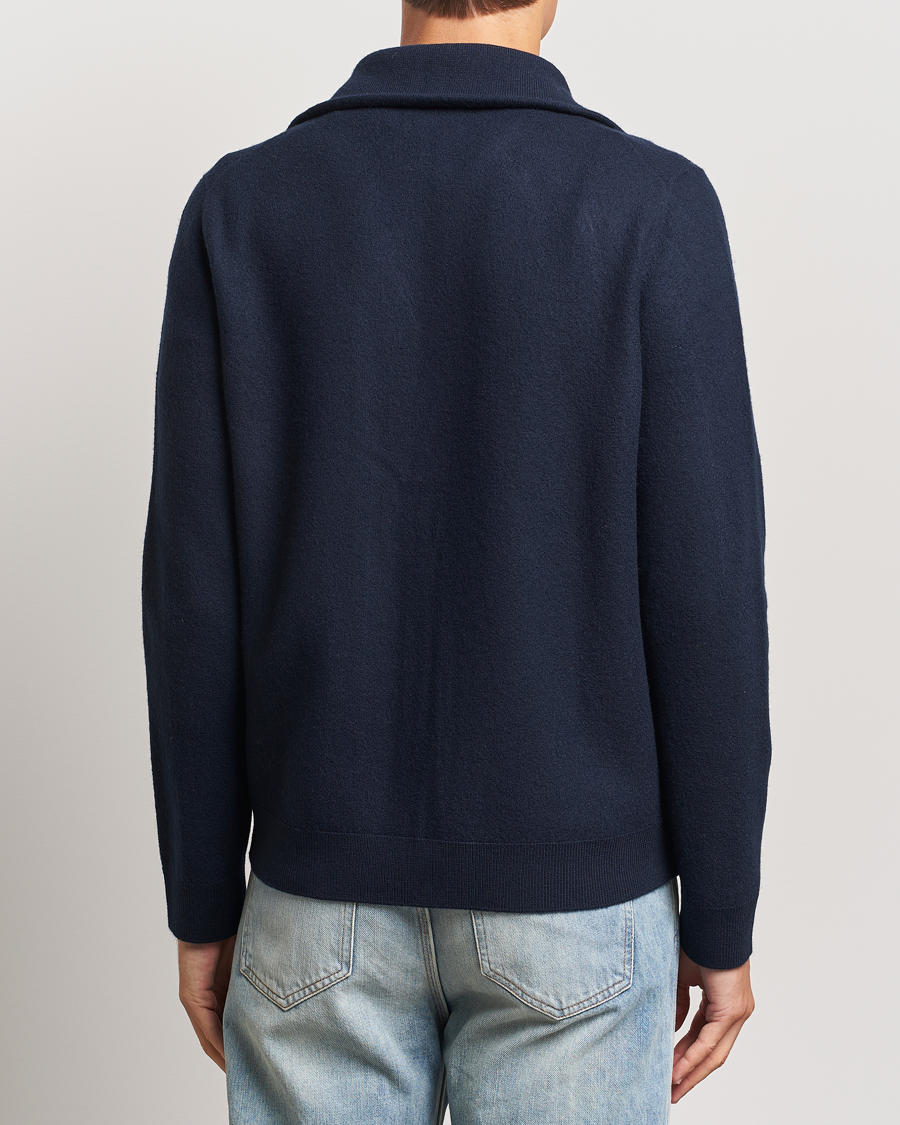 Herr | Tröjor | Morris | York Knitted Zip Jacket Navy