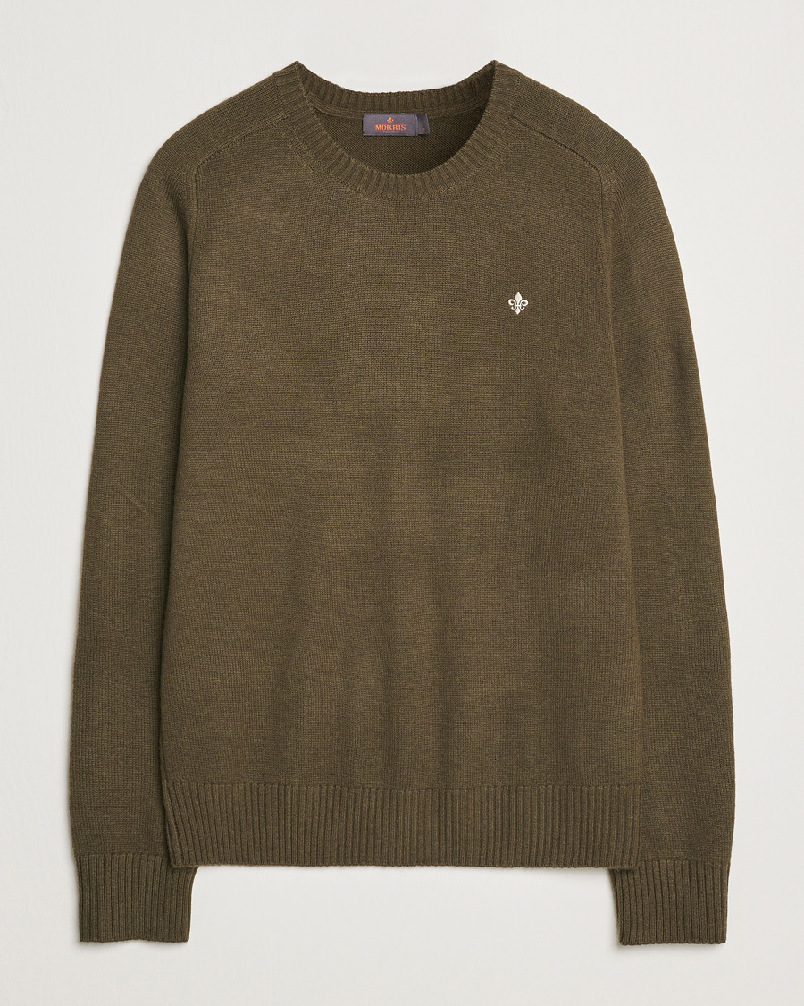 Herr | Tröjor | Morris | Hertford Merino Crew Neck Olive
