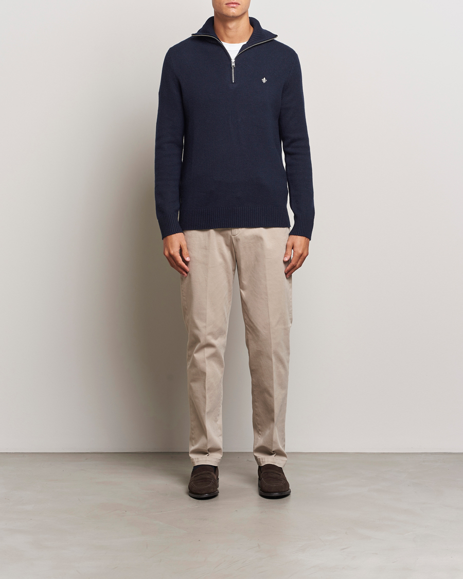 Herr | Tröjor | Morris | Hertford Merino Half Zip Navy