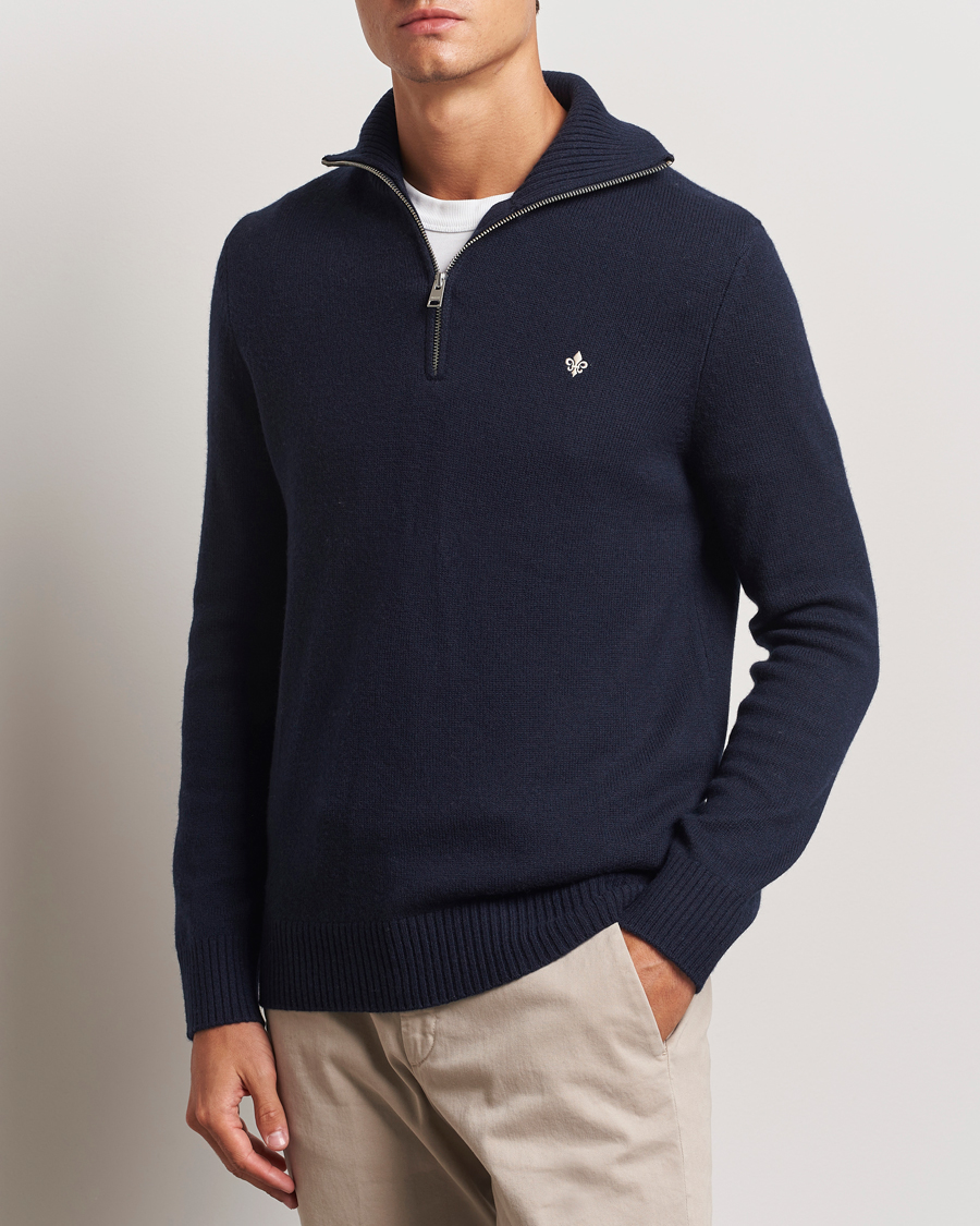 Herr | Tröjor | Morris | Hertford Merino Half Zip Navy