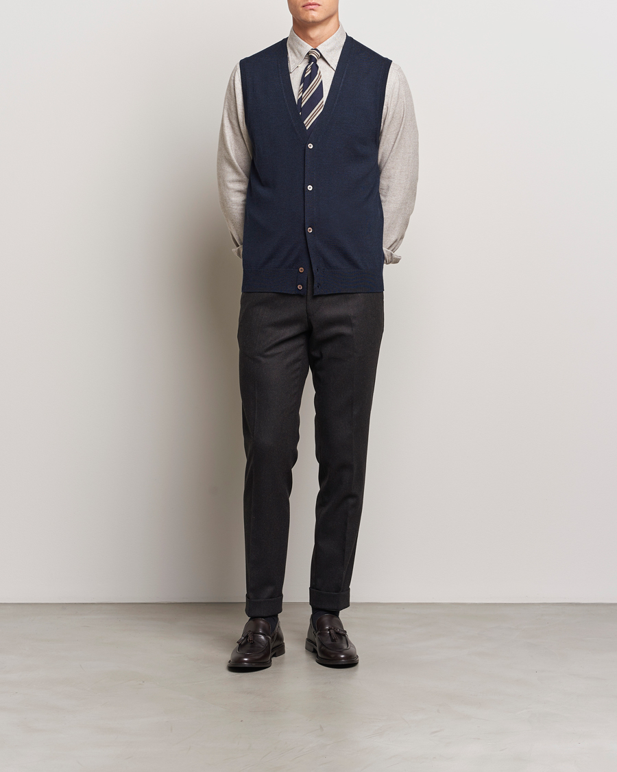 Herr | Tröjor | Morris | Merino Slipover Vest Navy