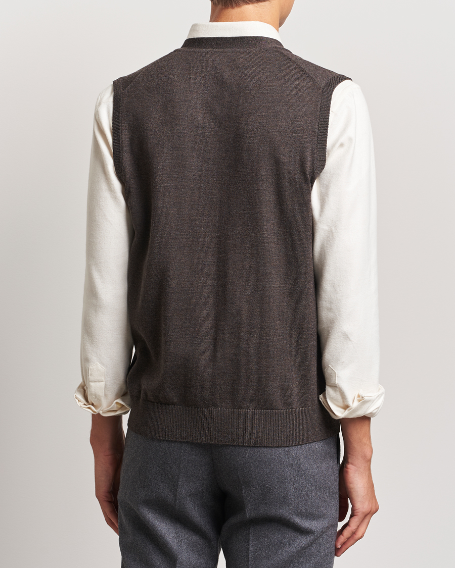 Herr | Tröjor | Morris | Merino Slipover Vest Brown