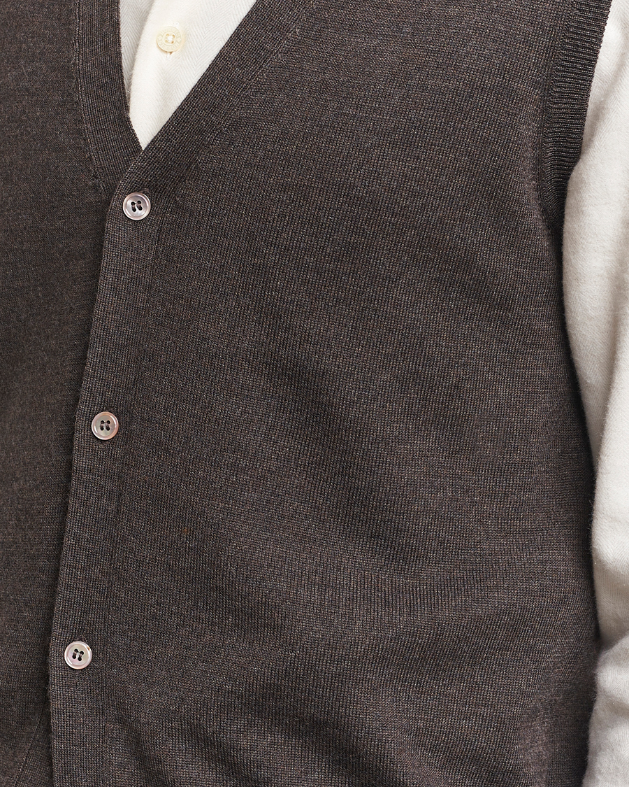 Herr | Tröjor | Morris | Merino Slipover Vest Brown