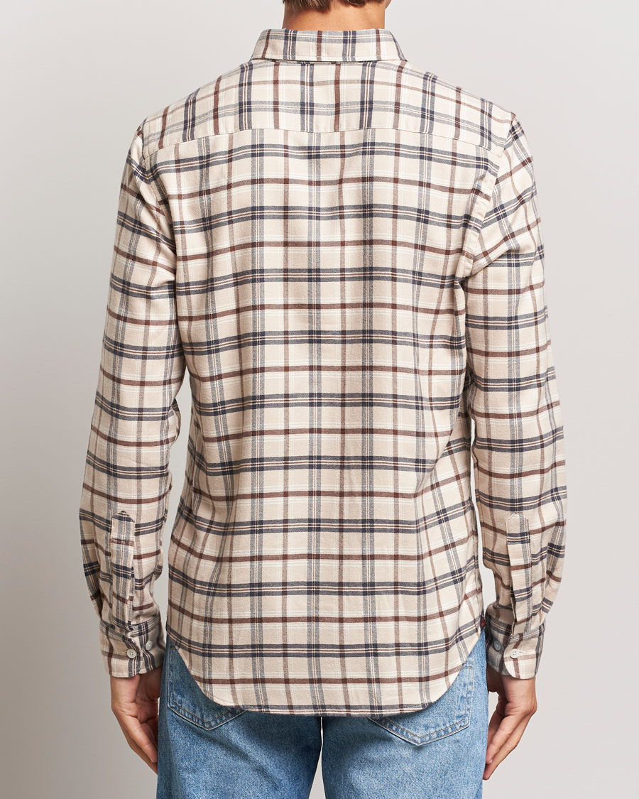 Herr | Skjortor | Morris | Soft Check Flannel Shirt Camel