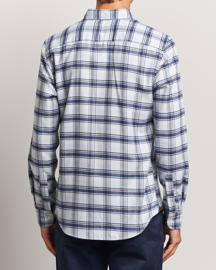 Herr | Skjortor | Morris | Soft Check Flannel Shirt Blue