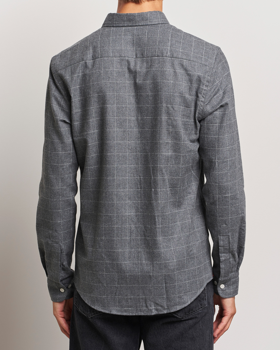 Herr | Skjortor | Morris | Flannel Overcheck Shirt Grey