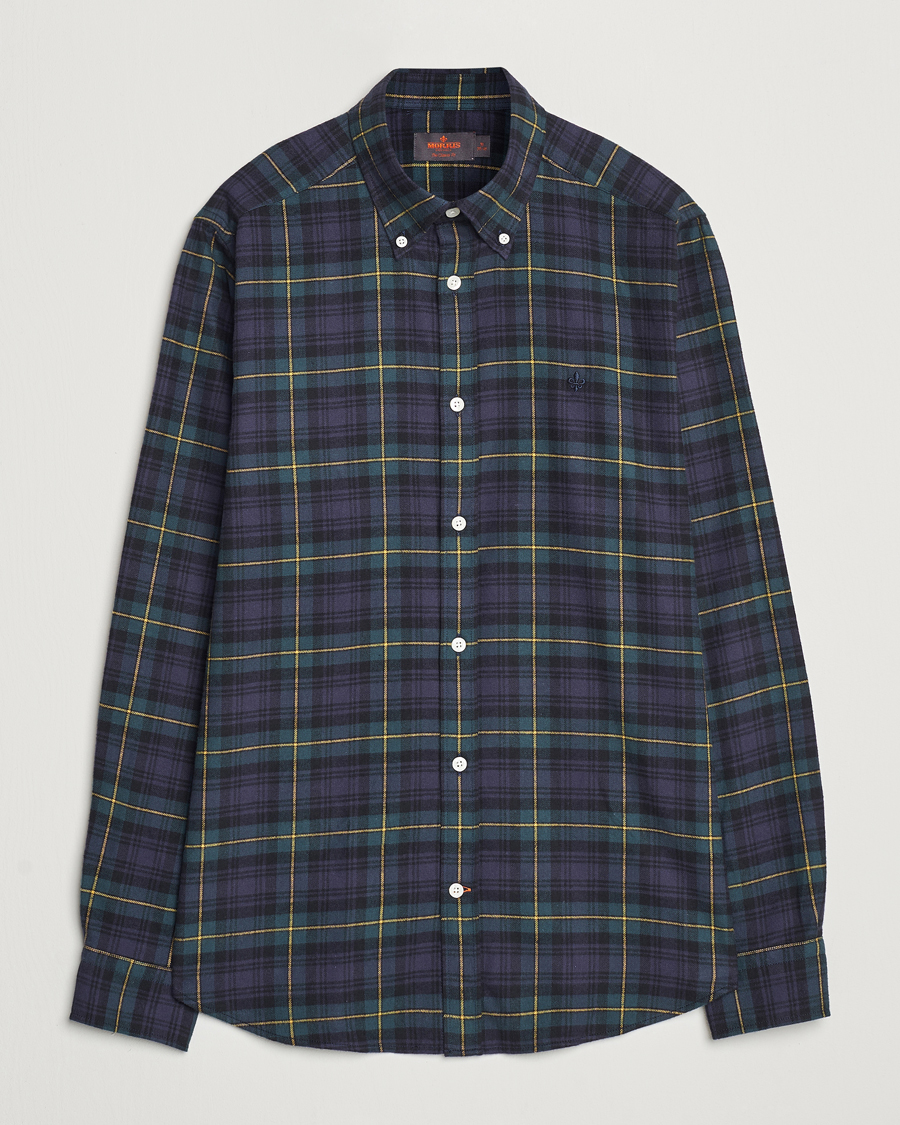 Herr | Skjortor | Morris | Flannel Tartan Shirt Navy