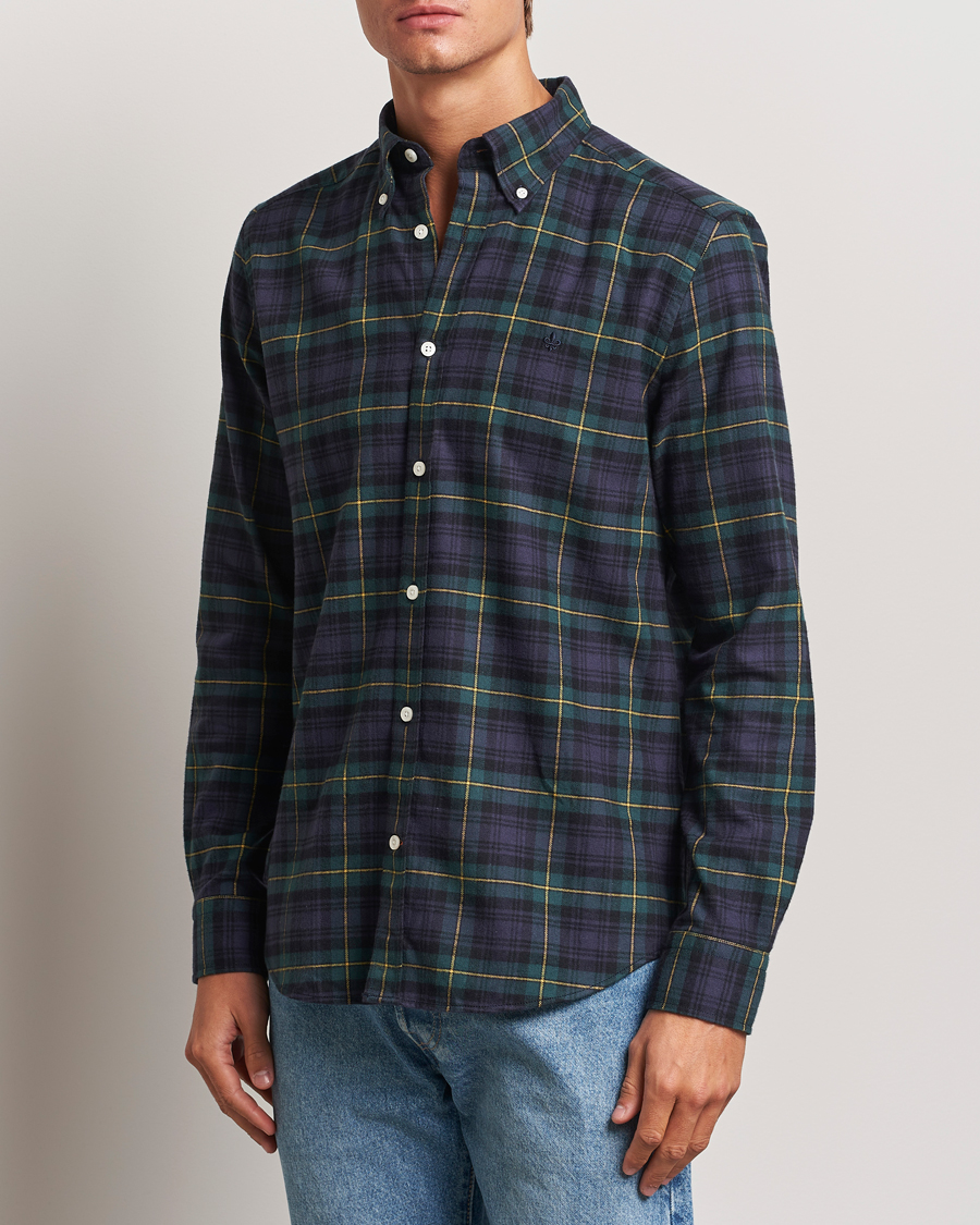 Herr | Skjortor | Morris | Flannel Tartan Shirt Navy