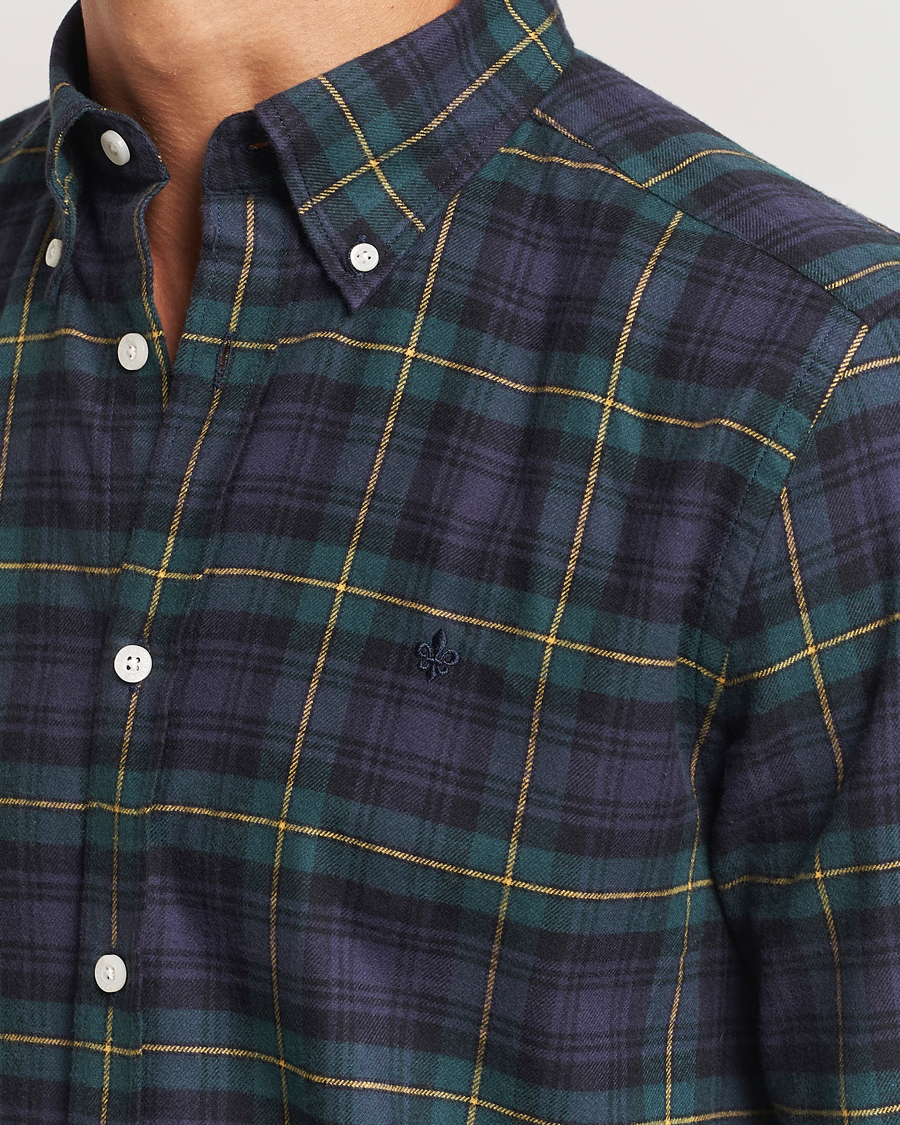 Herr | Skjortor | Morris | Flannel Tartan Shirt Navy