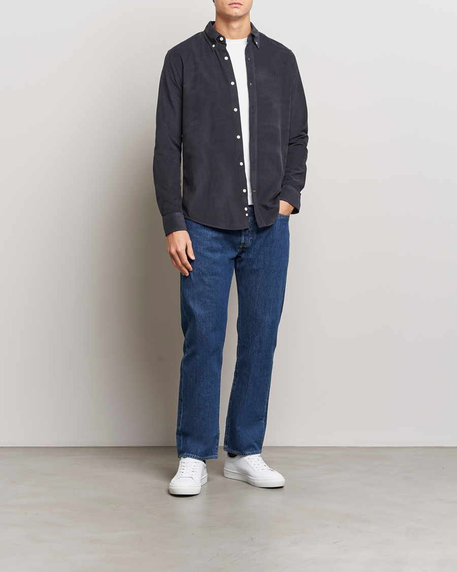 Herr | Skjortor | Morris | Douglas Corduroy Shirt Navy