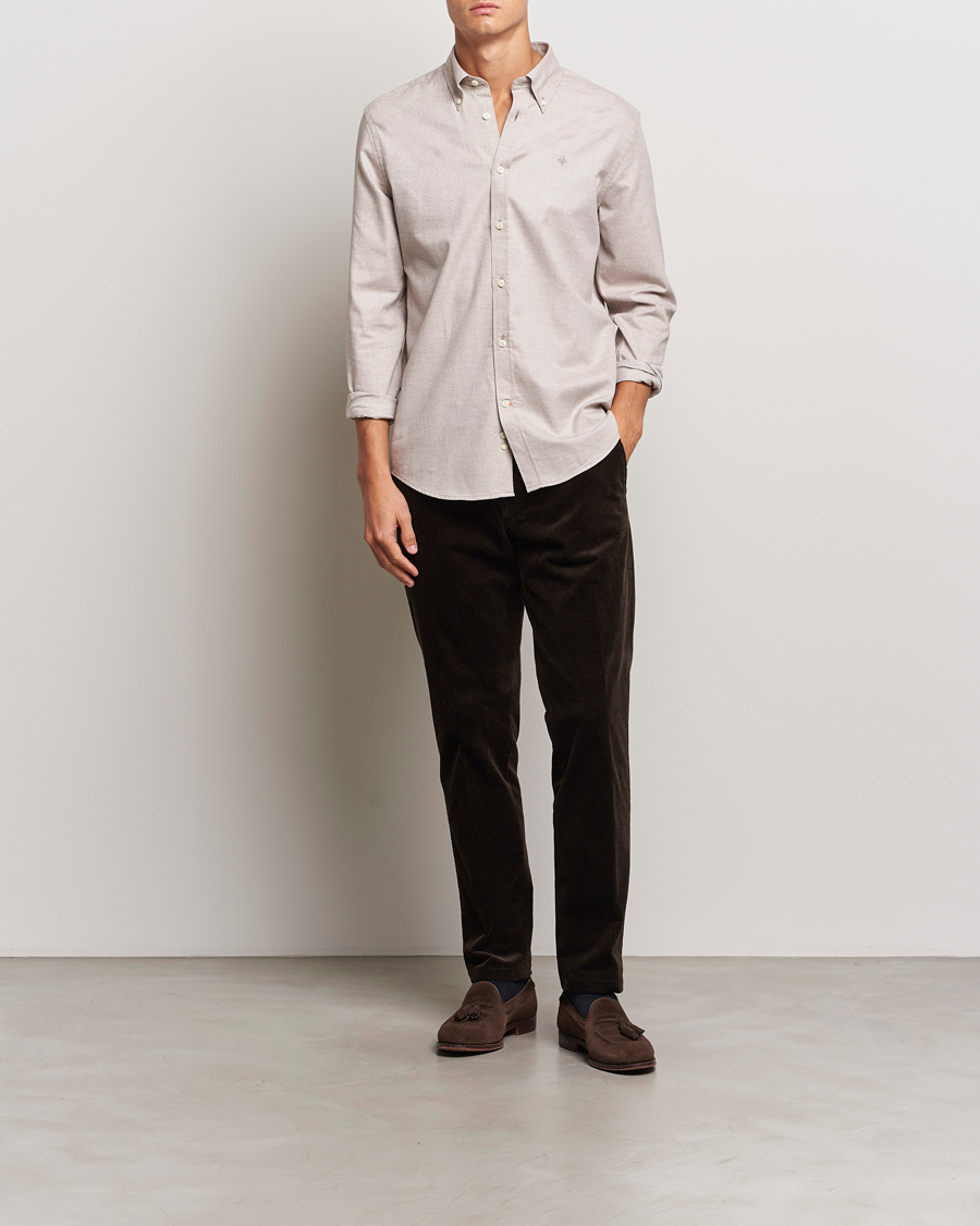 Herr | Skjortor | Morris | Watts Flannel Shirt Khaki
