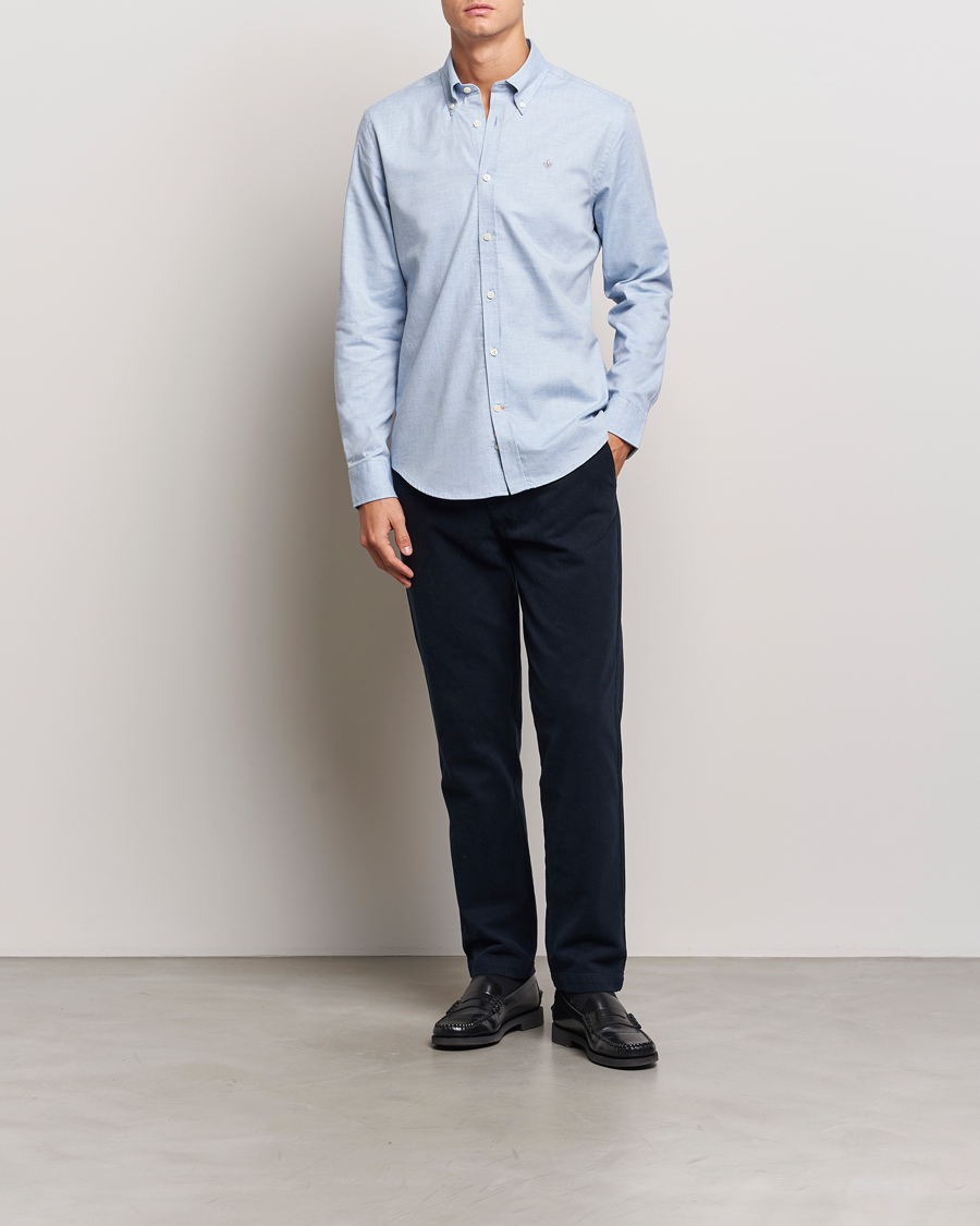 Herr | Skjortor | Morris | Watts Flannel Shirt Light Blue