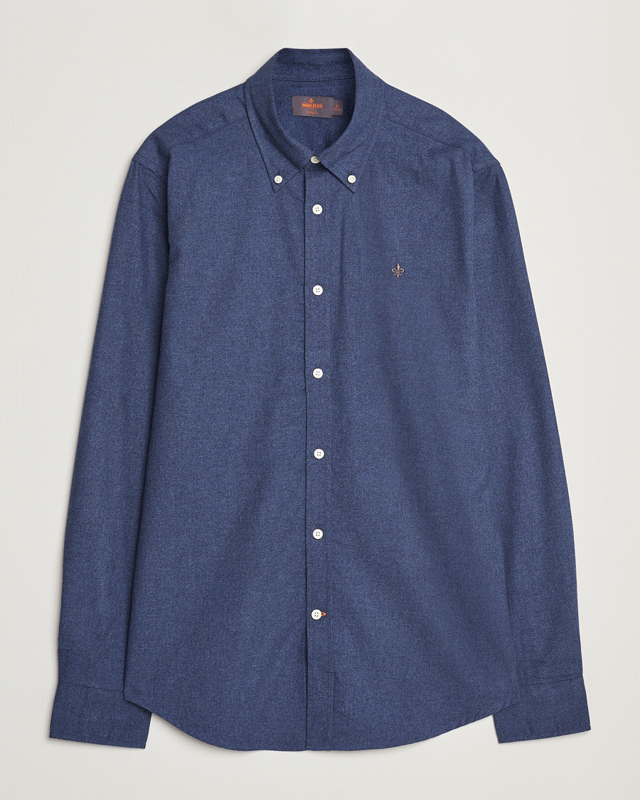 Herr | Skjortor | Morris | Watts Flannel Shirt Navy