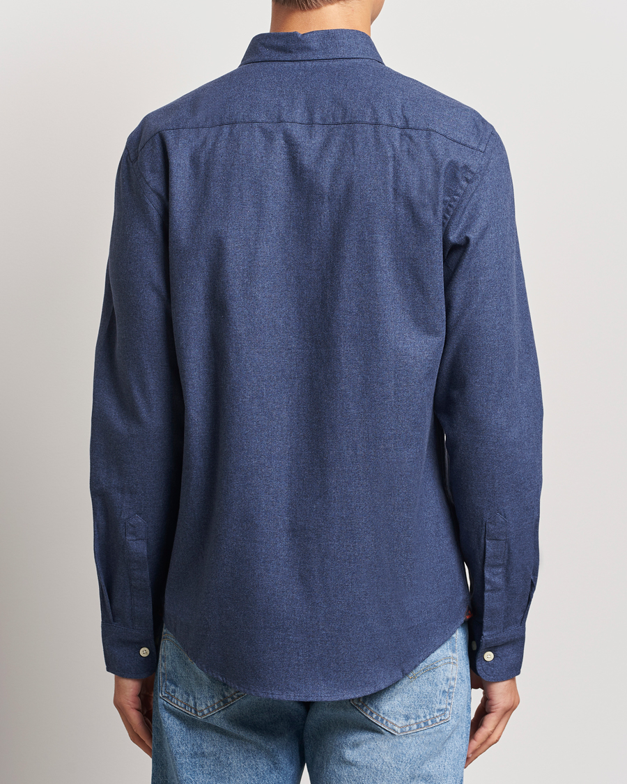 Herr | Skjortor | Morris | Watts Flannel Shirt Navy