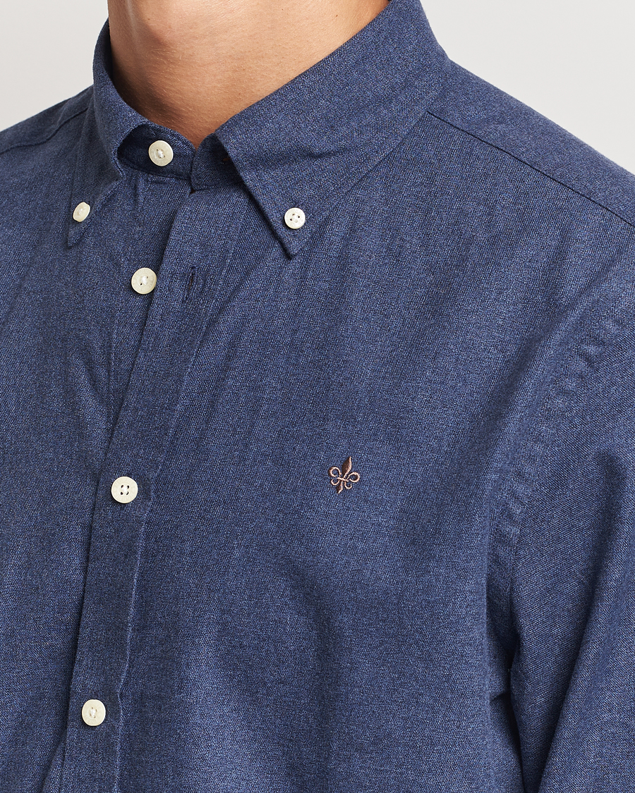 Herr | Skjortor | Morris | Watts Flannel Shirt Navy