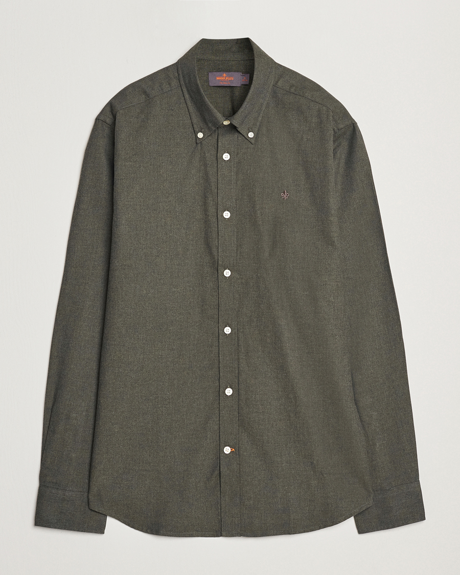 Herr | Skjortor | Morris | Watts Flannel Shirt Olive