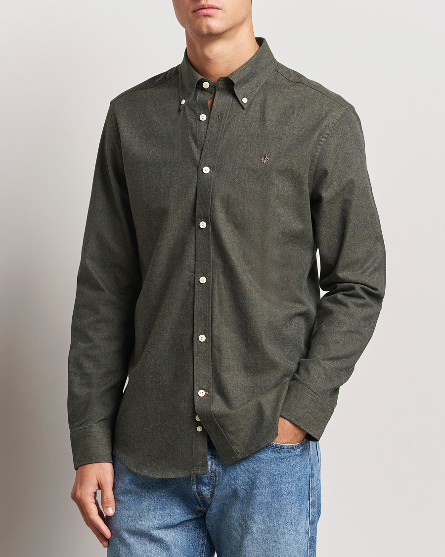 Herr | Skjortor | Morris | Watts Flannel Shirt Olive