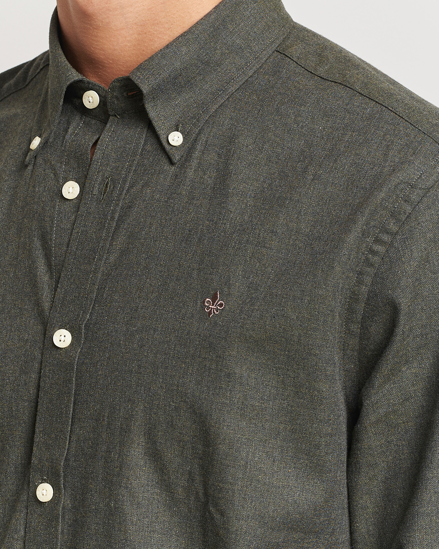 Herr | Skjortor | Morris | Watts Flannel Shirt Olive