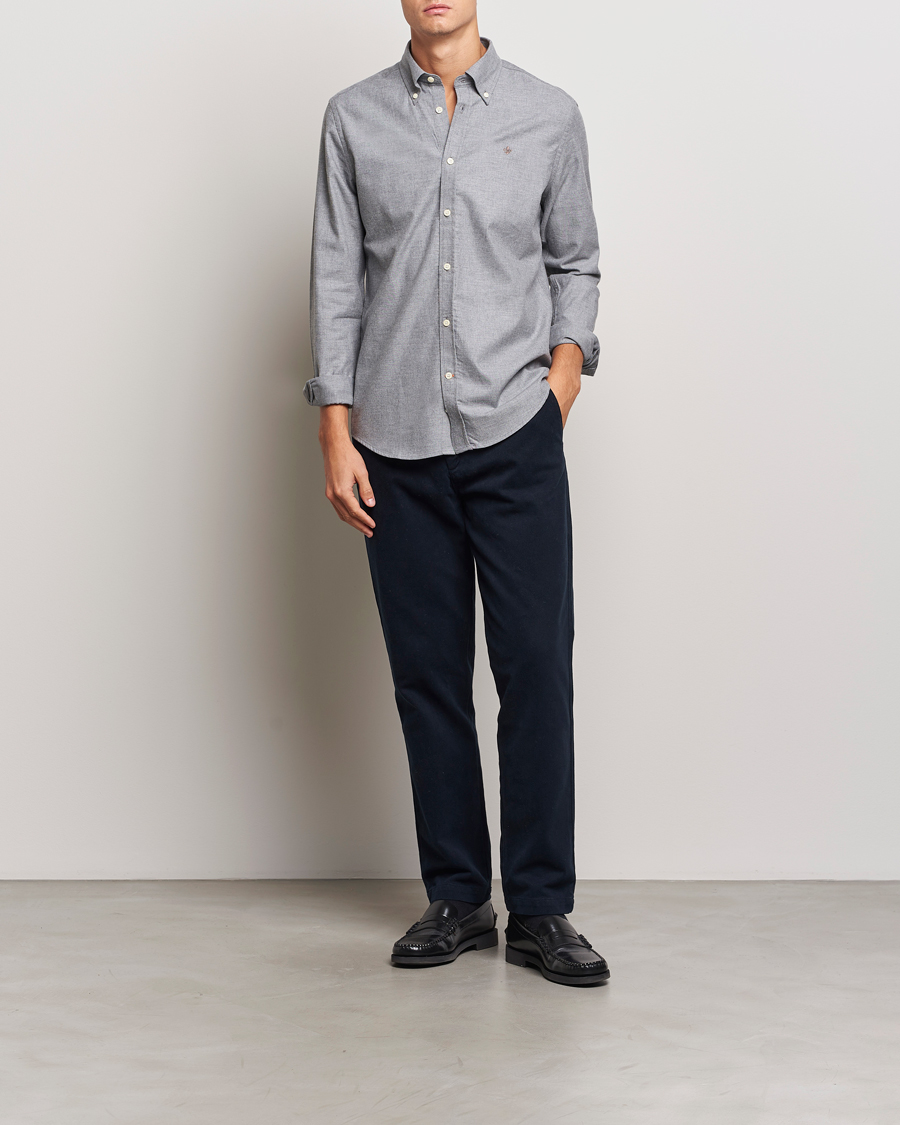Herr | Skjortor | Morris | Watts Flannel Shirt Grey
