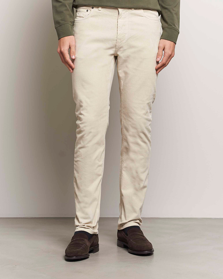 Herr | Byxor | Morris | James Corduroy 5-Pocket Pant Off White