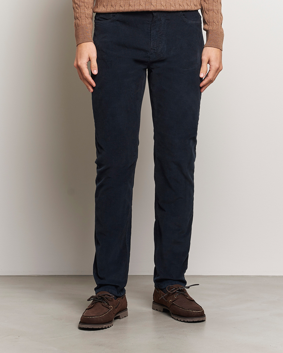 Herr | Byxor | Morris | James Corduroy 5-Pocket Pant Navy